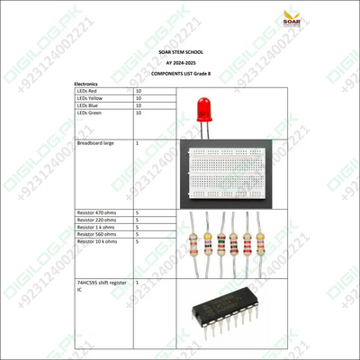 Soar Stem school AY 2024-25 Component list for Grade 8