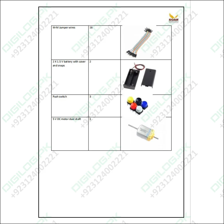 Soar Stem school AY 2024-25 Component list for Grade 4