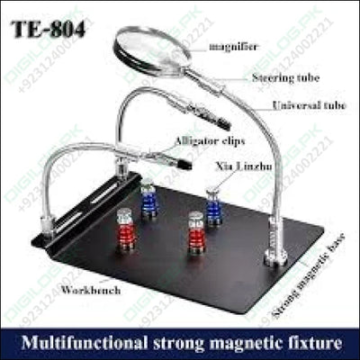 TE-804 Soldering Third Hand Magnetic Universal PCB Motherboard Fixture With Magnifier In Pakistan