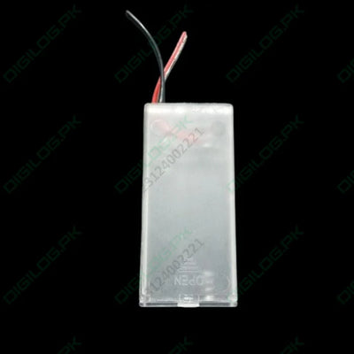 2 Cell AA Battery Box Transparent Battery Holder with Switch and Cover Container