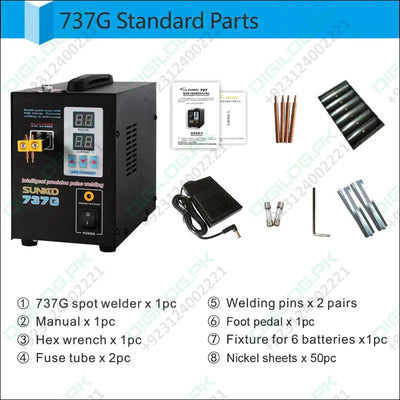 SUNKKO 737G Spot Welder Double Pulse Precision Welding Machine for 18650 Lithium Battery Welding 1.5KW Spot Welder