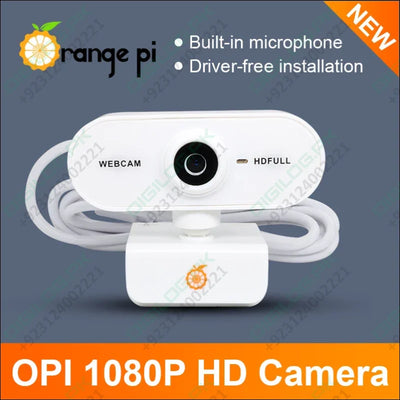 On Demand Orange Pi 1080P Mini HD Camera 360 Horizontal Rotation with USB Interface Analogue Microphones,Compatible with Win XP/7/8/10 iOS