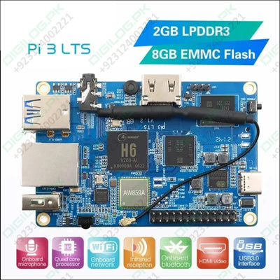 Pre Order Orange Pi 3 LTS Single Board Computer 2GB RAM AllWinner H6 8GB EMMC Development Board Computer Run Android9.0 Ubuntu Debian OS