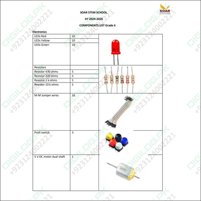 Soar Stem school AY 2024-25 Component list for Grade 6