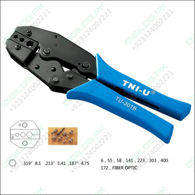 TU-301B Multifunctional Ratchet Crimping Pliers BNC 3 Hole Hexagonal Cold Press Pliers Coaxial Cable