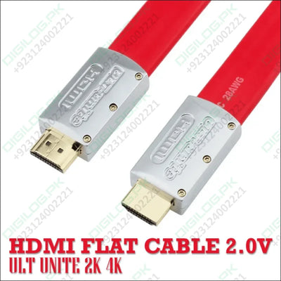 ULT-Unite Flat HDMI Cable 2.0V 2K 4K - High-Speed HDMI Cable for Ultra HD Devices