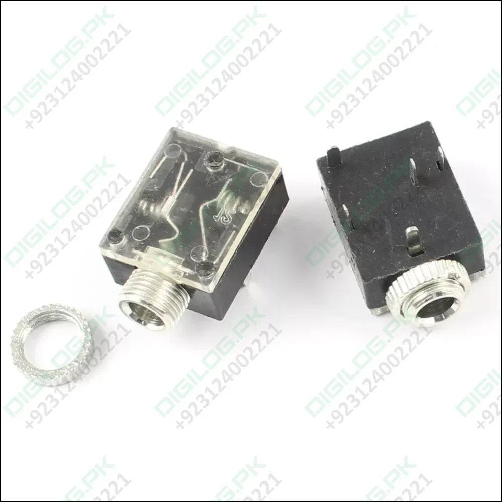 With Fitting Nut 3.5mm 1/8 Female Audio Connector 5 Pin DIP Stereo Headphone Jack PJ3024M