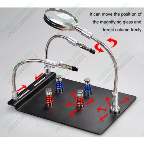 TE-804 Soldering Third Hand Magnetic Universal PCB Motherboard Fixture With Magnifier In Pakistan