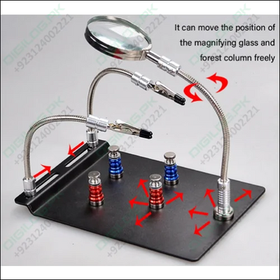 TE-804 Soldering Third Hand Magnetic Universal PCB Motherboard Fixture With Magnifier In Pakistan